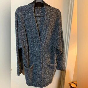 Rag & Bone Blue and Black Merino Wool Diana Cardigan Size Medium